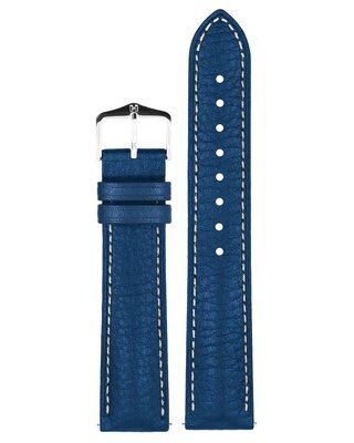Leder-Uhrenarmband Hirsch Boston 01302180-2, blau, Kalbsleder, Länge M, Quick Release