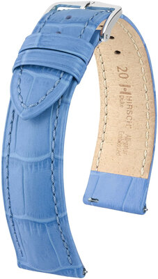 Lederband Hirsch Duke L 01028083-2, blau, Kalbsleder, Länge L, Quick Release