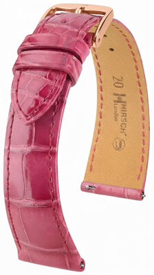 Lederband Hirsch London 04207124-7, Rosa, Alligatorenhaut, Quick Release