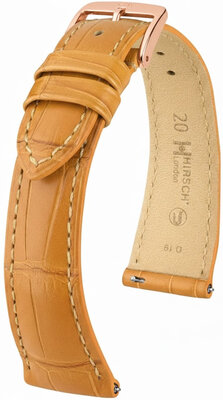 Lederband Hirsch London 04207175-7, Braun, Alligatorenhaut, Quick Release