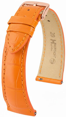 Lederband Hirsch London 04207176-7, orange, Alligatorenhaut, Quick Release