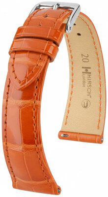 Lederband Hirsch London 04207177-2, orange, Alligatorenhaut, Quick Release
