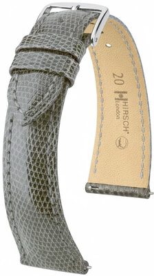 Lederband Hirsch London 04266130-2, Grau, Eidechsenhaut, Quick Release