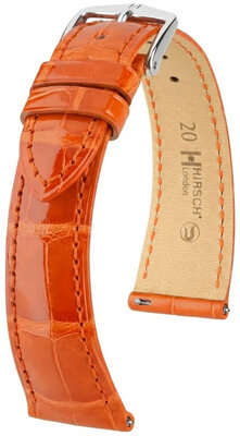 Lederband Hirsch London L 04207077-2, orange, Alligatorleder, Länge L, Quick Release