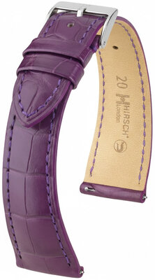 Lederband Hirsch London L 04207086-2, violett, Alligatorleder, Länge L, Quick Release