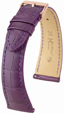 Lederband Hirsch London L 04207086-7, lila, Alligatorleder, Länge L, Quick Release