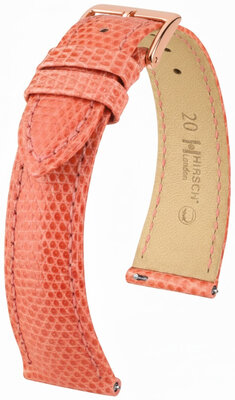 Lederband Hirsch London L 04266022-7, orange, Eidechsenleder, Länge L, Quick Release