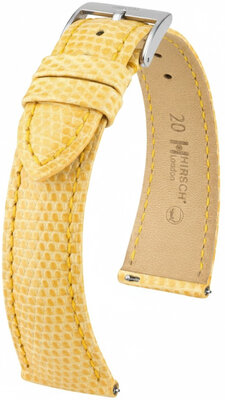 Lederband Hirsch London L 04266073-2, gelb, Eidechsenleder, Länge L, Quick Release
