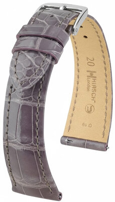 Lederband Hirsch London L 04307012-2, violett, Alligatorleder, Länge L, Quick Release