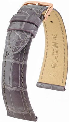 Lederband Hirsch London L 04307012-7, violett, Alligatorleder, Länge L, Quick Release