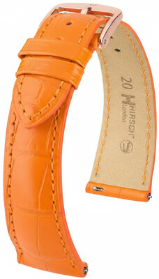 Lederband Hirsch London L 04307076-7, orange, Alligatorleder, Länge L, Quick Release