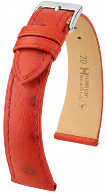 Lederband Hirsch Massai Ostrich 04262120-2, Rot, Straußenhaut, Quick Release