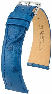 Lederband Hirsch Massai Strauß L 04262085-2, blau, Straußenleder, Länge L, Quick Release