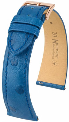 Lederband Hirsch Massai Strauß L 04262085-7, blau, Straußenleder, Länge L, Quick Release