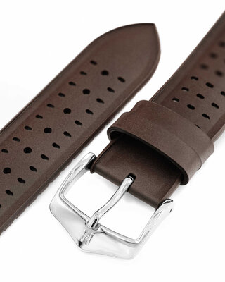 Kautschuk-Uhrenarmband Hirsch NYAD M 0921099110-2, braun, Naturkautschuk, Länge M, Quick Release