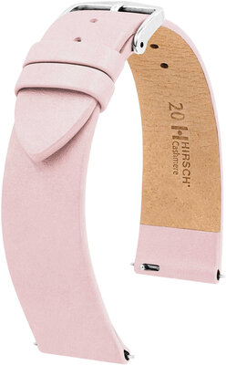 Leder-Uhrenarmband Hirsch Cashmere M 03902123-2, rosa, Kalbsleder, Länge M, Quick Release