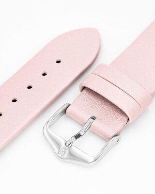 Leder-Uhrenarmband Hirsch Cashmere M 03902123-2, rosa, Kalbsleder, Länge M, Quick Release