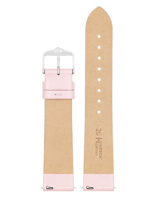 Leder-Uhrenarmband Hirsch Cashmere M 03902123-2, rosa, Kalbsleder, Länge M, Quick Release