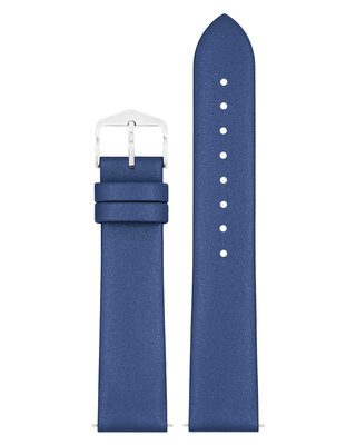 Leder-Uhrenarmband Hirsch Cashmere M 03902180-2, blau, Kalbsleder, Länge M, Quick Release