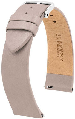 Leder-Uhrenarmband Hirsch Cashmere M 03902195-2, beige, Kalbsleder, Länge M, Quick Release