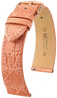 Leder-Uhrenarmband Hirsch Genuine Croco L 01808022-7, orange, Krokodilleder, Länge L, Quick Release