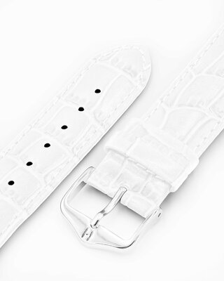Leder-Uhrenarmband Hirsch Louisianalook L 03427000-2, weiß, Kalbsleder, Länge L, Quick Release