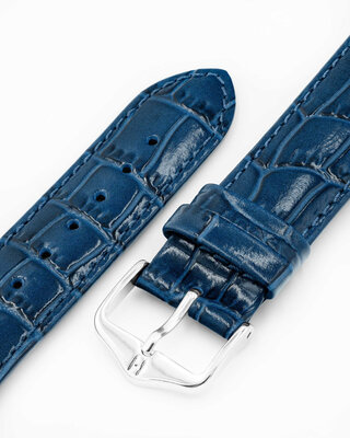 Leder-Uhrenarmband Hirsch Louisianalook L 03427080-2, blau, Kalbsleder, Länge L, Quick Release
