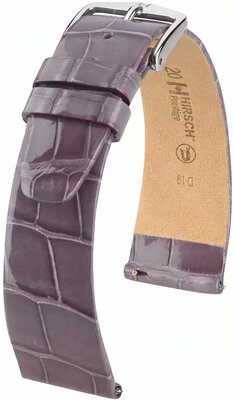 Lederband Hirsch Prestige 02207112-2, lila, Alligatorenhaut, Quick Release