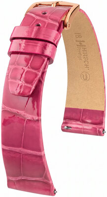 Lederband Hirsch Prestige 02207124-7, Rosa, Alligatorenhaut, Quick Release