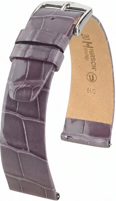 Leder-Uhrenarmband Hirsch Prestige L 02207012-2, violett, Alligatorleder, Länge L, Quick Release