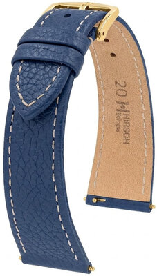Lederband Hirsch Bologna 01802180-1, Blau, Kalb, Quick Release