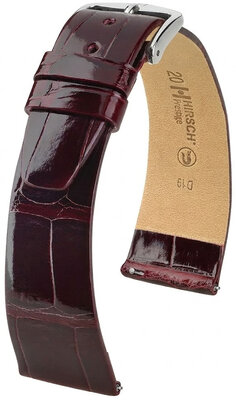 Lederband Hirsch Prestige 02207160-2, Rot, Alligatorenhaut, Quick Release