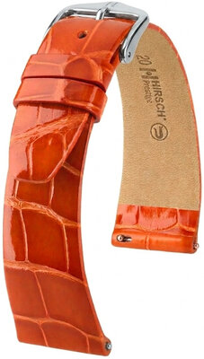 Lederband Hirsch Prestige 02207177-2, orange, Alligatorenhaut, Quick Release