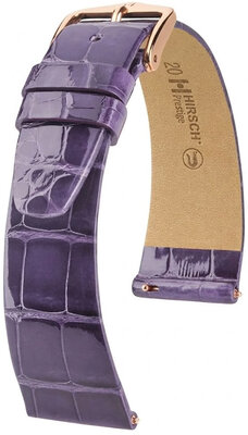 Lederband Hirsch Prestige 02207184-7, lila, Alligatorenhaut, Quick Release