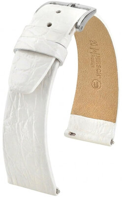 Lederband Hirsch Prestige 02208100-2, Weiß, Krokodilhaut, Quick Release