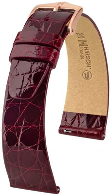 Lederband Hirsch Prestige 02208160-7, Rot, Krokodilhaut, Quick Release