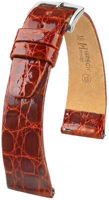 Lederband Hirsch Prestige 02208170-2, Braun, Krokodilhaut, Quick Release