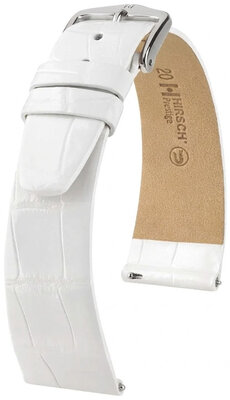 Lederband Hirsch Prestige 02307100-2, Weiß, Alligatorenhaut, Quick Release
