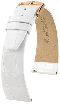 Lederband Hirsch Prestige 02307100-7, Weiß, Alligatorenhaut, Quick Release