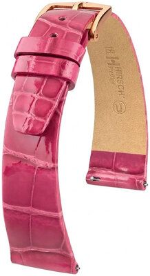Lederband Hirsch Prestige 02307124-7, Rosa, Alligatorenhaut, Quick Release