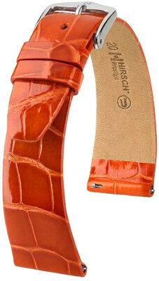 Lederband Hirsch Prestige 02307177-2, orange, Alligatorenhaut, Quick Release