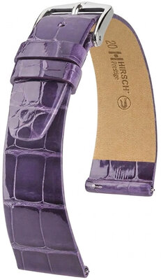 Lederband Hirsch Prestige 02307184-2, lila, Alligatorenhaut, Quick Release