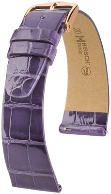Lederband Hirsch Prestige 02307184-7, lila, Alligatorenhaut, Quick Release