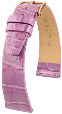 Lederband Hirsch Prestige 02307187-7, lila, Alligatorenhaut, Quick Release