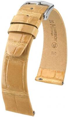 Lederband Hirsch Prestige 02307190-2, Beige, Alligatorenhaut, Quick Release