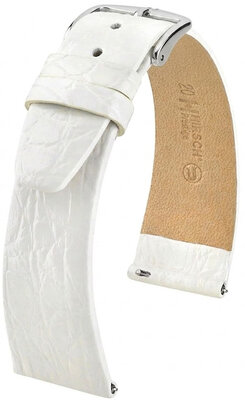 Lederband Hirsch Prestige 02308100-2, Weiß, Krokodilhaut, Quick Release