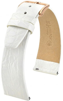 Lederband Hirsch Prestige 02308100-7, Weiß, Krokodilhaut, Quick Release