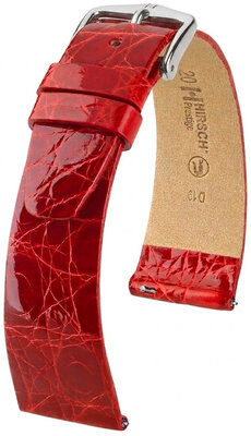Lederband Hirsch Prestige 02308120-2, Rot, Krokodilhaut, Quick Release