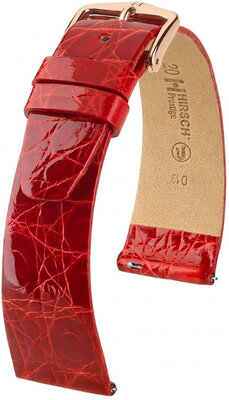 Lederband Hirsch Prestige 02308120-7, Rot, Krokodilhaut, Quick Release