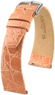 Lederband Hirsch Prestige 02308122-2, orange, Krokodilhaut, Quick Release